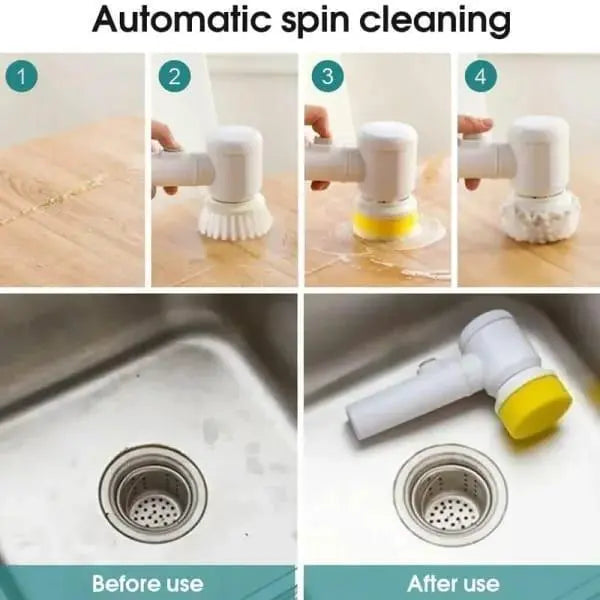 Electric Dust Cleaning Brush White Plastic 1Pc BAHADUR STORE