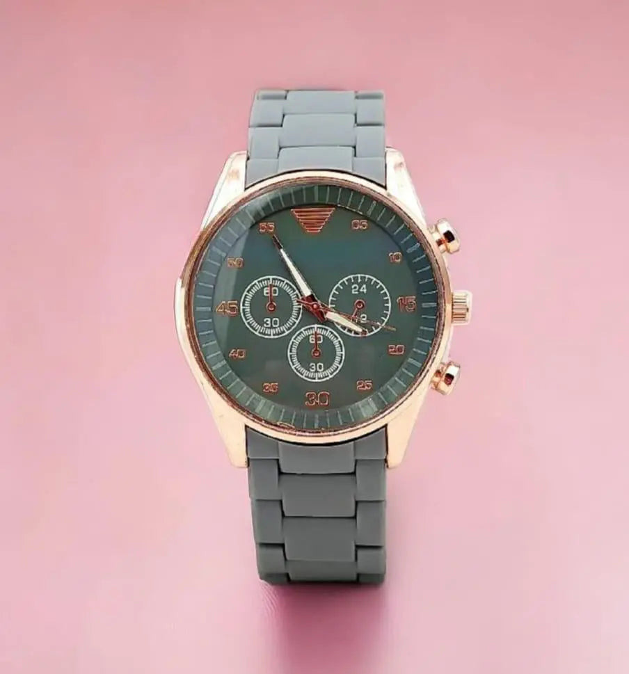 Men's Stainless Steel Chronograph Watch Brown Strap BAHADUR STORE
