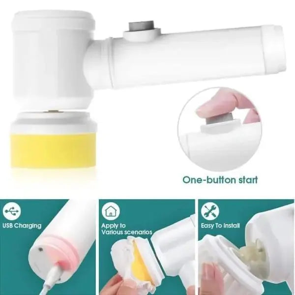 Electric Dust Cleaning Brush White Plastic 1Pc BAHADUR STORE