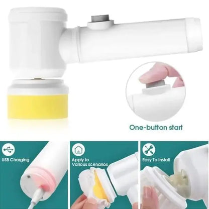 Electric Dust Cleaning Brush White Plastic 1Pc BAHADUR STORE